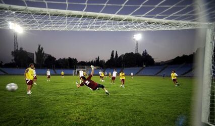 Calcio allenamnto AC Bellinzona in Ucraina