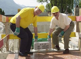 Lugano prima pietra sede Societa di salvataggio e Nuoto