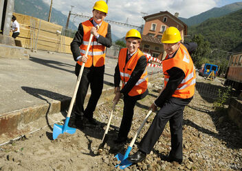 Castione primo colpo di piccone stazione FFS Tilo