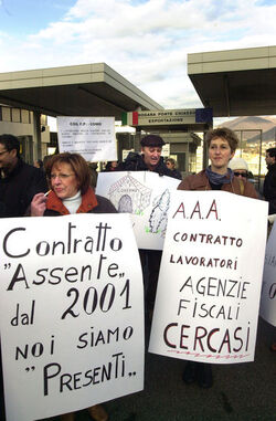 Ponte Chiasso sciopero delle Agenzie Fiscali