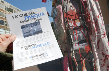 Lugano sit in contro uccisione agnellini pasquali