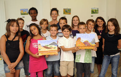 Locarno vernissage opere giovani scuole elementari al Palagiovani