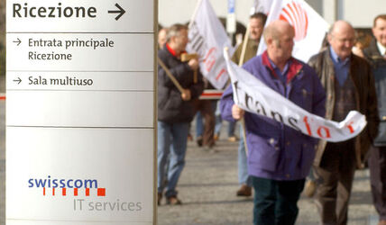 Bellinzona protesta contro i tagli Swisscom