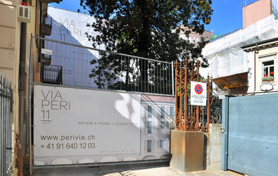 Lugano cantiere chiuso in via Peri 11