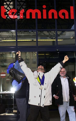 Agno arrivo atleti olimpiadi per disabili Agno arrivo atleti olimpiadi per disabili