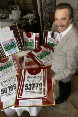 Engadinese Mario Cattai partecipante alla maratona
