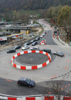 Noranco raddoppio corsie rotonda Fornaci