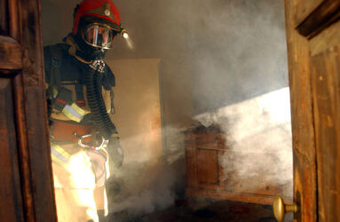 Orselina esercitazione Pompieri alla Madonna del Sasso